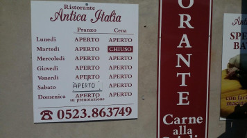 Pizzeria Antica Italia menu