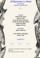 Calogero Lo Presti menu