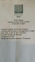 Odissea menu