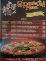 Speedy Pizza menu