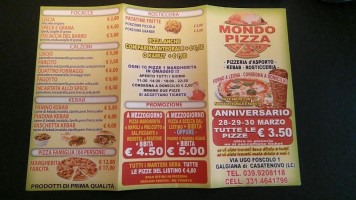 Mondopizza menu