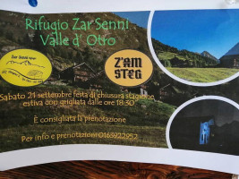 Rifugio Zar Senni menu