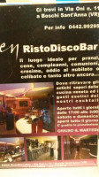 Ristodiscobareden menu