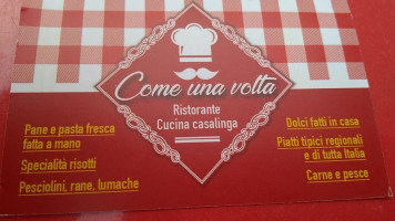 Come Una Volta menu