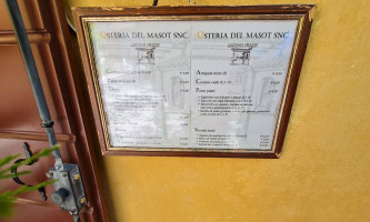 Osteria Del Masot menu