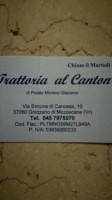 Trattoria Al Canton menu