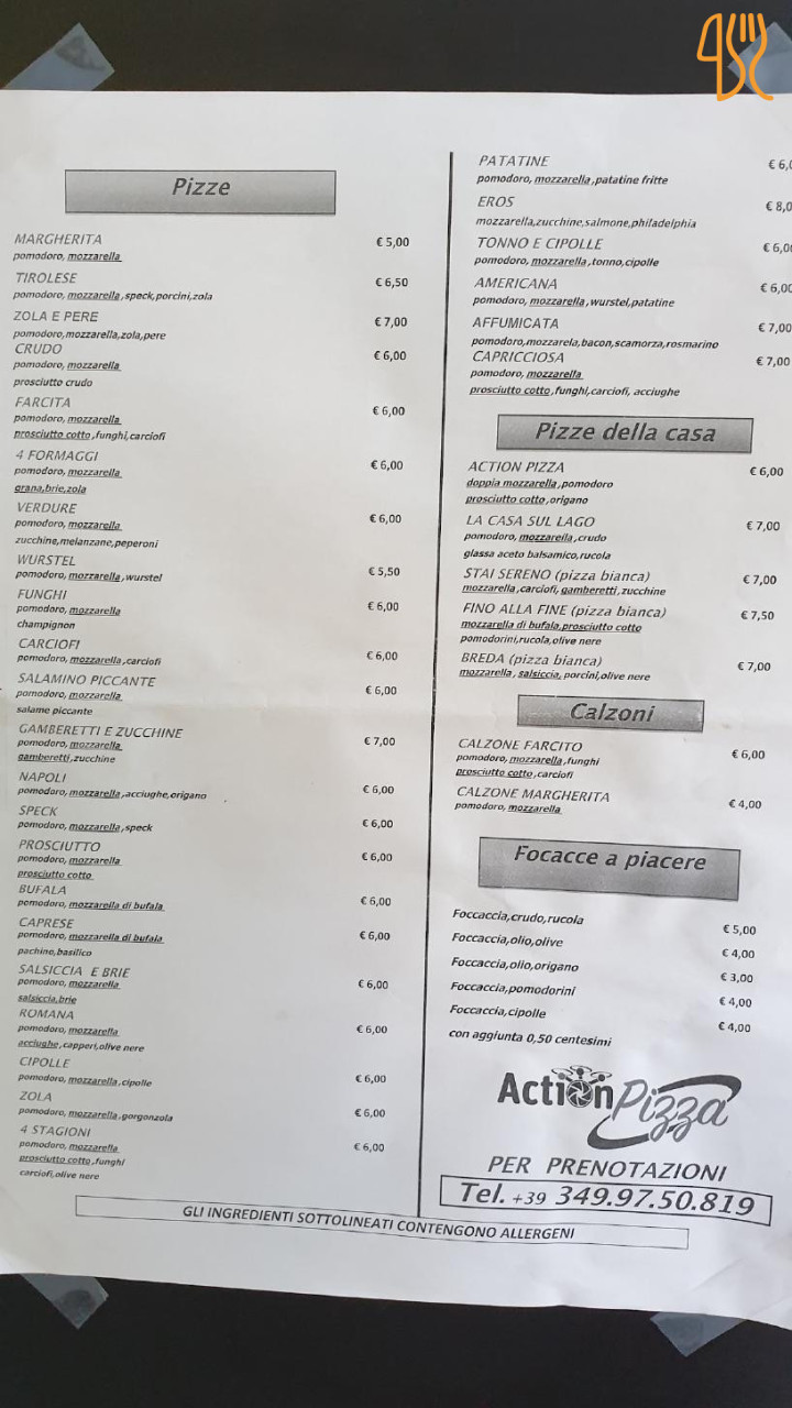 Action Pizza Carte