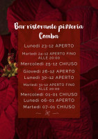 Bar Ristorante Pizzeria Comba menu