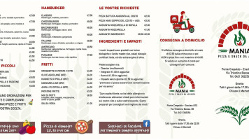 Pizzeria Mania Di Ponte Crepaldo menu