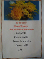 Pizzeria Ca Del Bosco menu