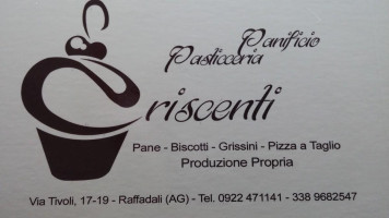 Criscenti Panificio Pasticceria menu