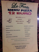 La Fonte menu