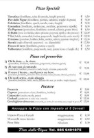 Pier Delle Vigne B&b Cucina Pizzeria Catering menu