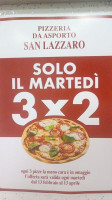 Pizzeria San Lazzaro Roncade menu