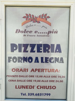 Pizzeria Forno A Legna Dolce E PiÙ menu