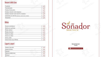 El Sonador menu