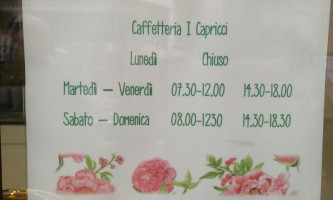 Pasticceria I Capricci menu