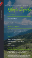 Rifugio Tognola menu