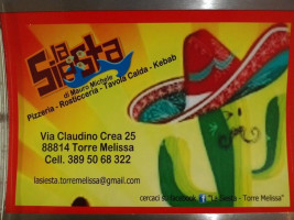 La Siesta menu