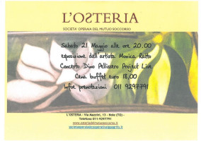 L'osteria Societa Operaia Mutuo Soccorso menu