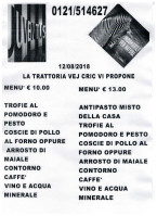 Trattoria Vej Cric menu