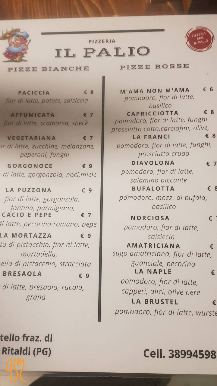 Pizzeria Il Palio Carta
