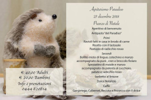 Agriturismo Paradiso menu