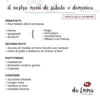 Centrale Emma menu