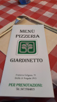 Pizzeria Giardinetto menu