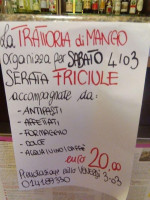 Trattoria Del Campo menu