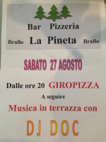 Bar Pizzeria Ristorante La Pineta menu