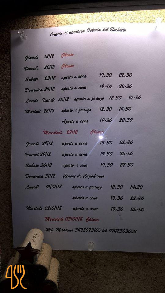 Osteria Del Buchetto Carte