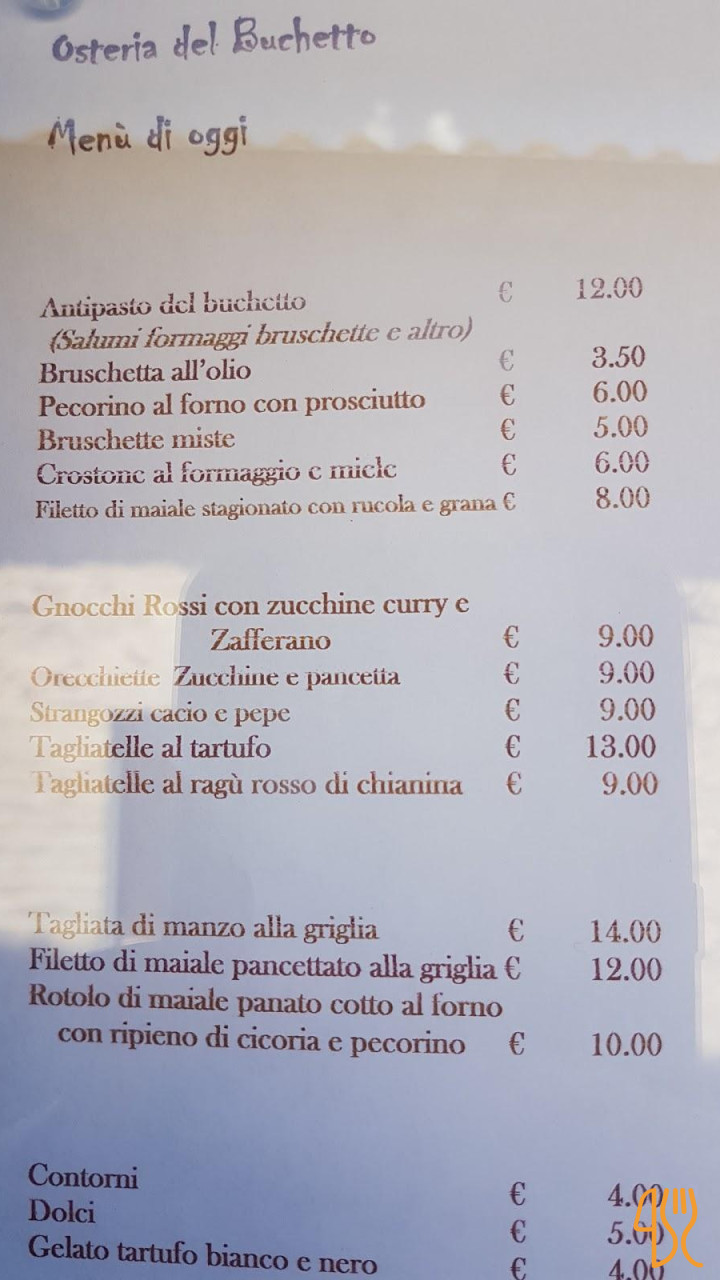 Osteria Del Buchetto Carte