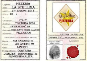 Pizzeria La Stellina menu