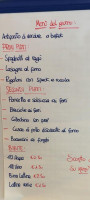 Space- E Sala Gioghi menu