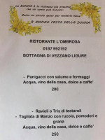 Locanda L'ombrosa menu