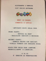 Locanda L'ombrosa menu