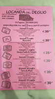 Locanda Del Deglio menu