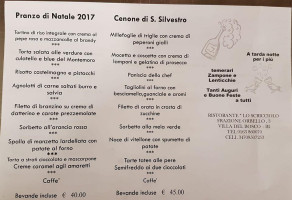 Lo Scricciolo menu