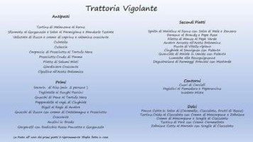 Trattoria Di Vigolante menu