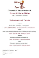 Osteria Sogno Divino menu