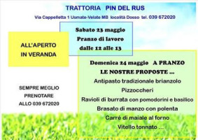 Trattoria Pin Del Rus menu