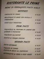 Le Primè menu