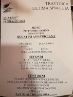 Ultima Spiaggia Circulen menu