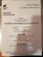 Ultima Spiaggia Circulen menu