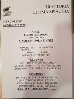 Ultima Spiaggia Circulen menu