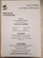 Ultima Spiaggia Circulen menu