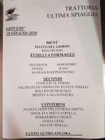 Ultima Spiaggia Circulen menu