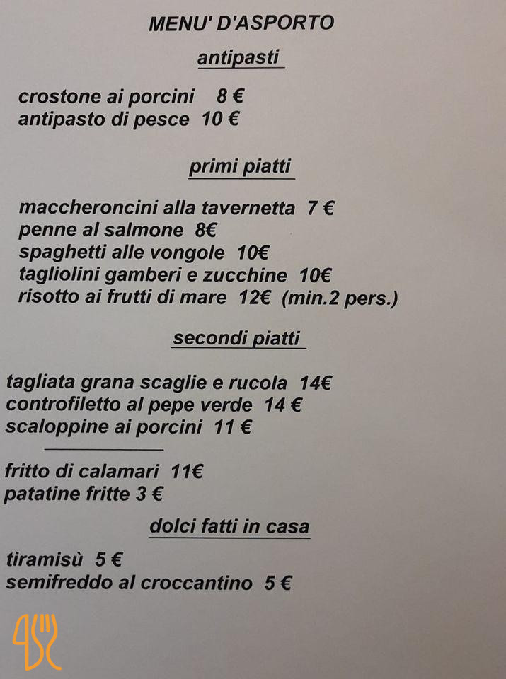 Maffi Marino Pizzeria La Tavernetta Carta