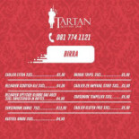 Tartan Scottish Pub menu